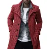 Men's Jackets Trendy Men Jacket Button Dressing Male Checkered Single Breasted Windbreaker 221130