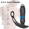 Massaggiatore giocattolo del sesso Vibratore anale telescopico e giocattoli per uomini Anello per pene prosato Butt plug Vibratori per dildo da donna Gay