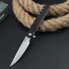 Coltello pieghevole Flipper 8Cr13Mov Lama a goccia satinata in fibra di vetro con manico in acciaio inossidabile Cuscinetto a sfere Coltelli tascabili EDC