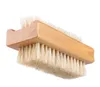 Brosse à ongles de nettoyage en bois rectangulaire antidérapante double face épurateur d'ongles d'ongles nettoyages poils doux dépoussiérage SN367