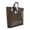 Gift Wrap 25pcs/lot Black Transparent Plastic Bag With Handle High Quality Large Shopping Storage Package Bags