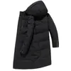 Hommes gilets blanc canard doudoune hommes hiver épais chaud à capuche longue Parka manteau pardessus hommes mode coupe-vent solide 221130