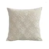 Cuscino Bianco Boho Cover Cotton Linen Sofa Bow Waist Mesh Lace Birthday Wedding Decoration