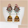 Dangle Chandelier Women Bohemian Ethnic Leaf Rhinestones Dangle Kolczyki 2021 Vintage Ald Bells Kodekusza indyjska biżuteria upusz