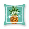 Kudde mynta grönt omslag kaktus ananas kokosnöt träd dekorativa kuddar bäddsoffa vardagsrum heminredning sommar färsk stil