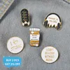 Broches 5-6 pièces/ensembles phrase émail broche confort encourager mots mélomane Badge accessoires sac à dos cadeau pour amis bijoux