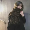 Scarves Leopard Print Cashmere Scarf for Women and Men Winter Thick Warm Shawl Dualpurpose 220930