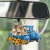 Interieurdecoraties creatief grappige auto hangende decor visuele effect acryl hars schattige vorm widget ornament