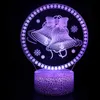 3d Night LED Light Lamp Base Christmas Decoration Lights Multi Styles Acrylic Panel Xms Gift for Kids 16 Colors Remote USB Cable