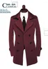 Men's Trench Coats 2022 Designer Slim Sexy Coat Men Double Breasted Overcoat Long Sleeve Clothing Business Outerwear