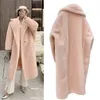 Womens Fur Faux 62% Alpaca 26% ull 12% Silk Coat Winter Thicken Teddy Bear Soft One 220930