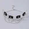 Choker Punk Chain Necklace For Women Goth Chokers Black Leather Collar Gothic Jewelry Fashion Accessories