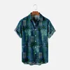 Camisas casuais masculinas masculinas imprimidas Hawaiian Manga Button Down camisa de praia para homem vestido equipado