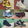 Jumpman Lightnings 4 4s Chaussures d'extérieur Hommes Femmes Crème Voile Rouge Thunder JORDN Blanc Oreo Bred Ow Union Taupe Haze Qu'est-ce que le ciment noir