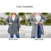 Outerwear Plus Size Women Casual Autumn Winter Long-sleeved Solid Mid-length Coat Jacket Bow Belt Color Shirt