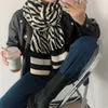 Scarves Cashmere Scarf Leopard Pattern Womens Winter Warm Shawl Wrap Retro Wool Knitted Female Foulard Blanket 220930