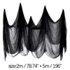 Rideau Halloween noir effrayant tissu pour décoration extérieure suspendu effrayant gaze effrayant maison hantée fête porte