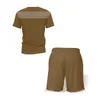 Sommer Neue Männer Sets Kurzarm T-shirt Shorts 2PCS Herren Laufen Lässig Lose Trainingsanzug Druck Sportswear Sweatsuit Oansatz