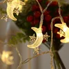 문자열 배터리 구동 LED 조명 스타 크리스마스 결혼식 장식 나비 요정 침실 장식을위한 달 문자열