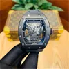 Multi-function Superclone Watches Wristwatch Designer Luxury Mens Mechanical Watch Richa Milles Rm57-05 Black Case Skeleton Eagle Carving Di RP70N