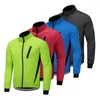 Kurtki wyścigowe Mężczyźni Zimowa ciepła kurtka rowerowa z długim rękawem Mtb Road Bike Jersey Windproof Waterproof Thermal Polar odzież odblaskowa