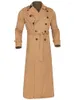 Heren Trench Coats Autumn Spring Men Lange slanke jas dubbele borte reversscherm Windscheiding Mannelijk modeontwerp Dunne jas