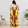 Plus size jurken vrouwen elegant 5xl stropdas kleurstof mouwloze mollige ruche 2022 zomer feestjurken dame mode gewaad groothandel