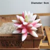 Decoratieve bloemen 1 pc bloemkop kunstmatige mini sappige planten gele kleur lotus plant home tuin decoraties voor kunstdecoratie