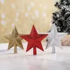 Juldekorationer 15/20 cm femspetsig stj￤rna Xmas Party Gold Silver Red Stars Decor Supplies Tree Top