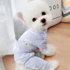 Hundkläder andas husdjurskläder för pyjamas tecknad bubbla ärm jumpsuit pyjama liten anti-mygg katt pijamas kostym bichon