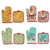 Table Mats Kitchen Potholders Pad & Stove Oven Gloves Set Mitts Heat Resistant Thermal Anti-heat Take Pot Cooking Baking