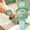 Wristwatches Antique Quartz Watch Ladies Elegant Women's Watches Two Tone Strap Landscape Painting Dial Waterproof Clock Relogio