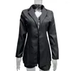 Trajes de mujer Traje de moda Abrigo Formal Slim Fit Colores puros Solapa Chaqueta de mujer Pequeña