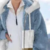 Giacca da donna in pile con cerniera in pelliccia da donna 2022 Cappotto con cappuccio color patchwork in ecopelle autunno inverno caldo addensato