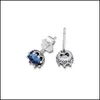 Stud Stud Memnon 2022 Automne Boucles d'oreilles Sier 925 Bleu Sparkling Crown Boucles d'oreilles pour femmes Sterling Boucle d'oreille Fine Bijoux Drop Deli Bdesybag Dhsom