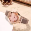 Wristwatches Color Printed Milanese Watch With Iron-absorbing Stones Women's Fashion Trend Pastoral Style Alloy Mesh Strap