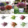 Decorative Flowers 1pc Fashion Artificial Fake Lavender UV Resistant Shrubs Plants No Fade Faux Plastic Greenery Home Decor