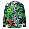 Jaquetas masculinas com estampa floral tropical Jaqueta de beisebol com flores vermelhas Mangas compridas Moda Varsity Casacos masculinos de inverno