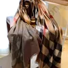 2022 Winter Schal für Frauen Seide Kaschmir Stricken Plaid B Schals Wraps Neck Kopftuch Femme Warme Pashmina Foulard Bandana5190430
