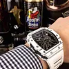 Multifunktion Superclone Watches armbandsur designer 2022 Mens Automatic Mechanical Watch White Richa Milles Ceramic Hollow Out Anpassa