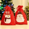 Kerstdecoraties Leuke cadeaubonnen cartoon fluweel trek snaar snoep Holder Holder Navidad Party Decoration Kmas Supplies