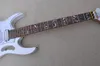 Factory Custom Left handed White Electric Guitar with Rosewood Fretboard Gold Hardware Scalloped Neck on Last 4 frets Can be Customized