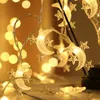 Strängar batteridrivna LED -lampor stjärnor månsträng för julbröllop dekoration fjärils fairy sovrum dekor