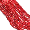 Beads Natural Coral Red Irregular Abacus Round Crafts 2/3/5mm For Jewelry MakingDIY Bracelet Necklace Accessories Charm Gift38CM