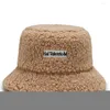 Basker Autumn and Winter Lamb Hair Fashion Basin Cap Men Women All-Match Teddy Cashmere Fisherman Hat