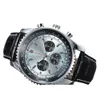 Men Top Luxury Brand 1884 Quartz Wristwatch Leather Strap 6 Pin Chronograph Calender Rotating Case Watch Clock Relogio Masculino30l