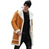 Herrgravrockar 2022 Men's Winter Fur Coat All-In-One Style Thickning Fashion Casual Jacket Windbreaker