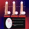 Sexspielzeugmassagegeräte Teleskop Dildo Vibrator Big vibrierende Heizung realistischer Penis mit Saugnapfbecher G -Massagespielzeug für Frauen