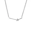 Kedjor S925 Pure Silver Temperament One Character String Knut Clavicle Chain Female Jewelry