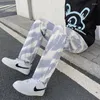 Men's Jeans Pants For Men 2022 Autumn Tie Dye Zebra Blue And White Men's Straight Loose Elastic Waist Drawstring